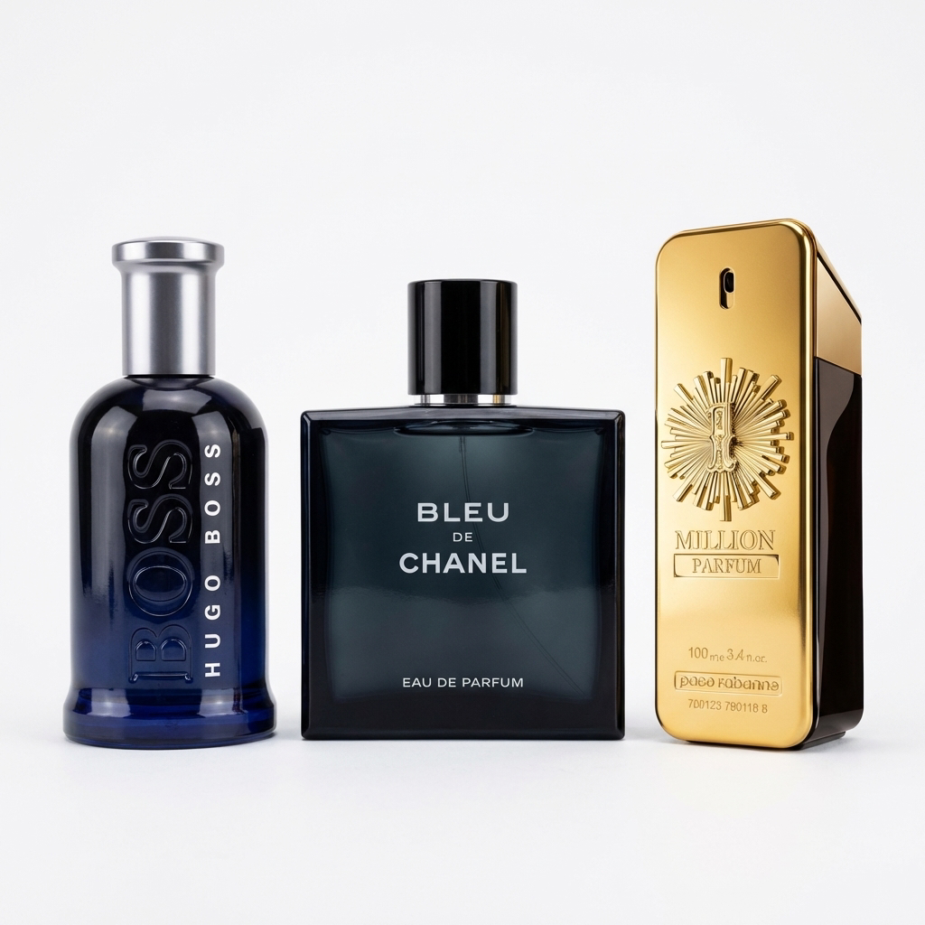 Set di 3 Profumi | Bleu de Chanel, 1 Million Paco Rabanne, Hugo Boss Bottled Night – 100ml